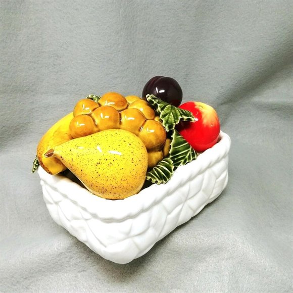 Decorative Fruit Basket Ceramic One Pc. Made in Portugal Vintage Kitchen Decor - Picture 4 of 9